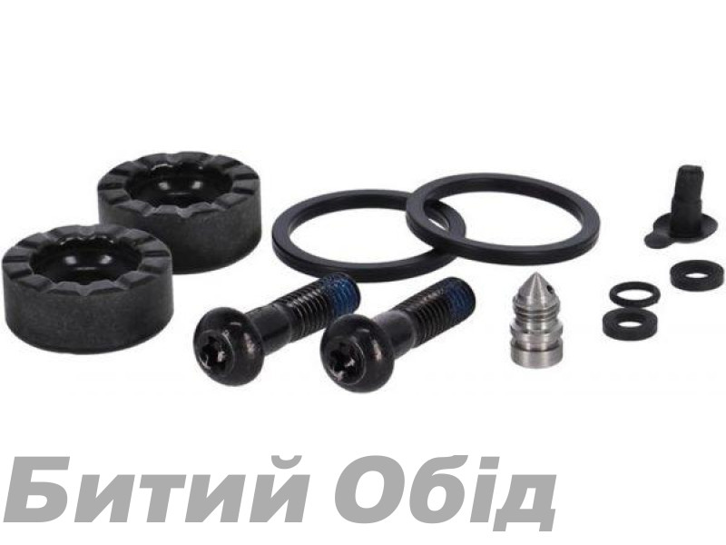 Сервісний набір SRAM DISC BRAKE CALIPER PISTON SERVICE KIT - (INCLUDES 2 PISTONS, 2 BLACK TITANIUM BOLTS, SEALS, BLEED SCREW, O-RINGS) - RED AXS E1